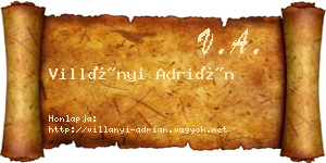 Villányi Adrián névjegykártya